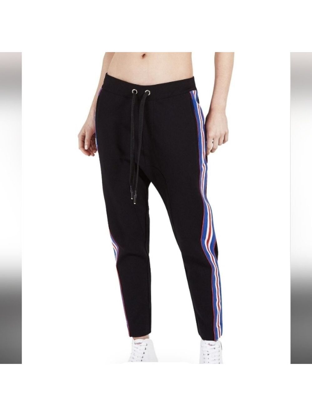PE Nation Court Run Pant Black Red White Stripe XS